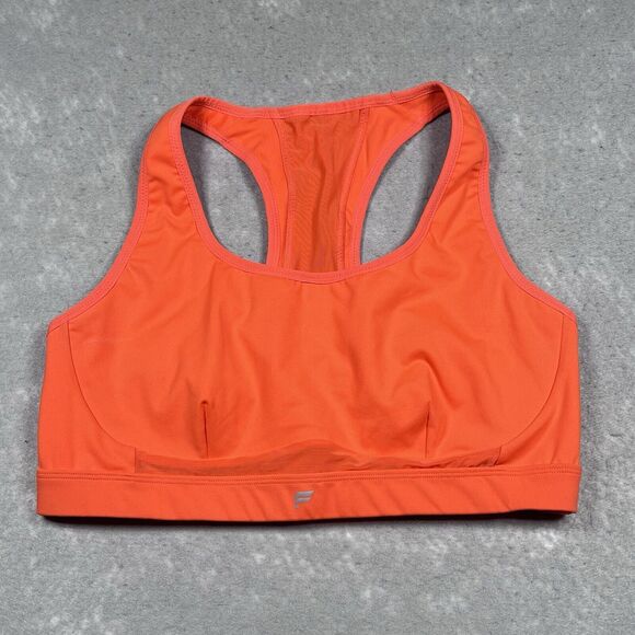 Fabletics Sports Bra Womens X-Large Passion Orange Racerback High Impact - Picture 1 of 8